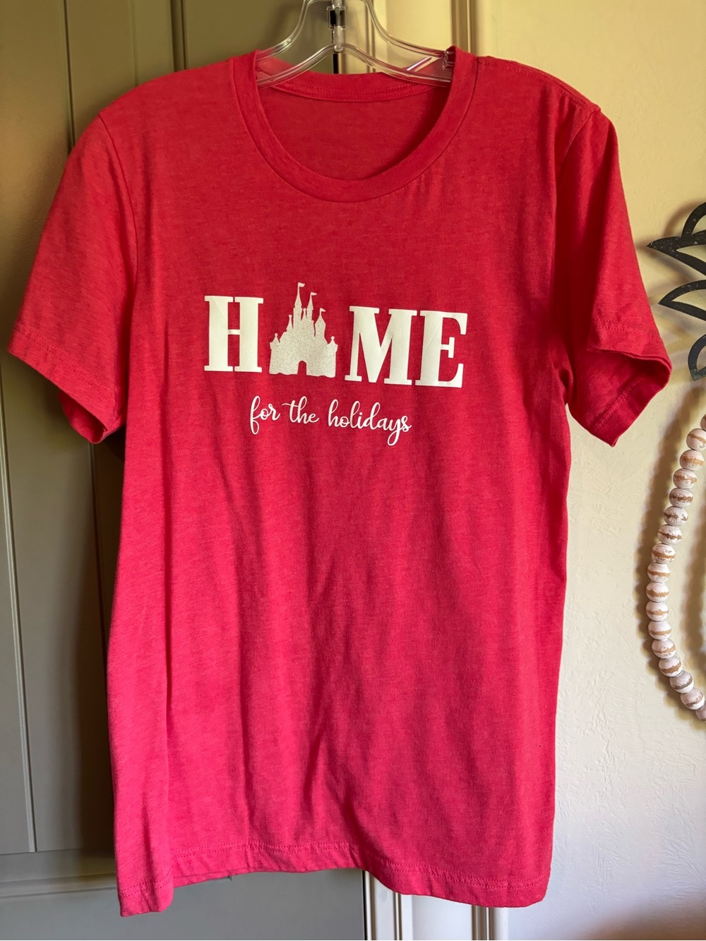 Home for the Holidays Red Christmas castle Tee, clothes